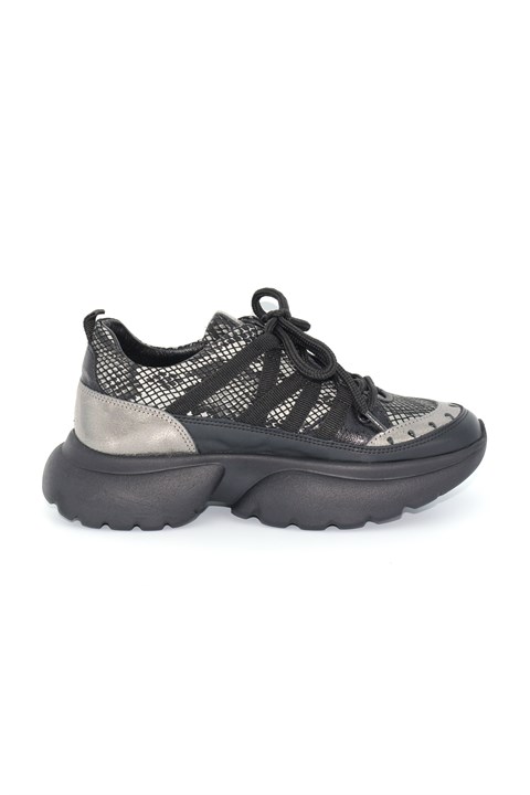 Bestello Bağcıklı Sneaker SIYAH-ANTRASIT 101-181109-01 Kadın Ayakkabı