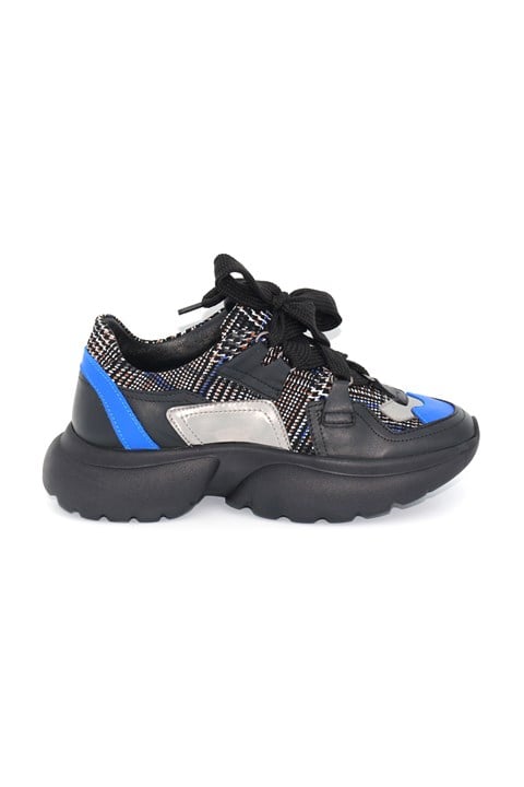 Bestello Bağcıklı Sneaker SIYAH-MAVI 101-181109-24 Kadın Ayakkabı
