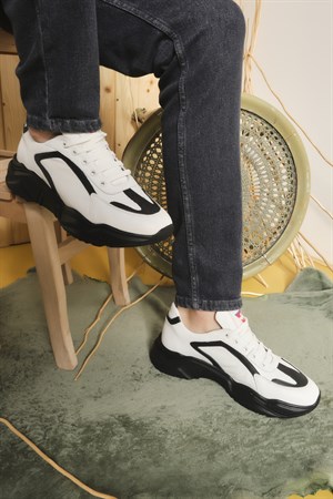 Bestello Lace-Up Sneaker White-Black 101-206570-11 Men's Shoes101-206570-11_BEYAZ-SIYAMen
