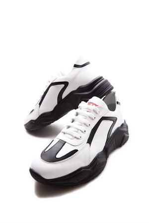 Bestello Bağcıklı Sneaker BEYAZ-SIYAH 101-206570-11 Erkek AyakkabıMen