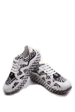 Bestello Bağcıklı Sneaker SIYAH-BEYAZ KILIM 101-92577-02 Kadın Ayakkabı101-92577-02_SYH-BYZKLMWomen