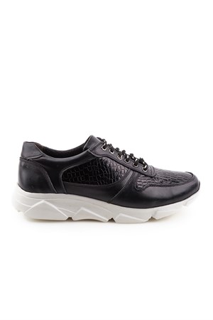 Bestello Lace-Up Sneaker Black Croco 008-720 Mens Shoes