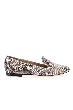 Bestello Laceless Flat Shoes Beige Snake 281-200 Womens Shoes