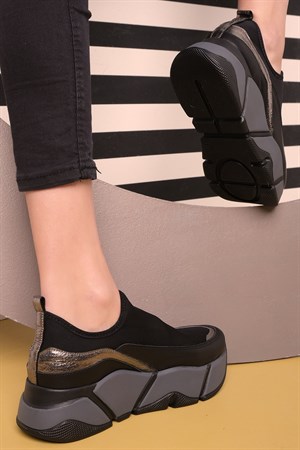 Bestello Streç Detaylı Sneaker SIYAH 101-96509-04 Kadın AyakkabıWomen