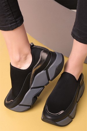 Bestello Streç Detaylı Sneaker SIYAH 101-96509-04 Kadın Ayakkabı